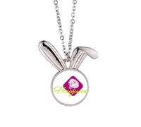 no/no Rose Love Sweet Moon Art Deco Fashion Rabbit Necklace Pendant Bunny Animal Jewelry Gift