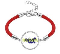 no/no Russian map EU Moscow Lucky Red String Bracelet Rope Bracelet Handmade