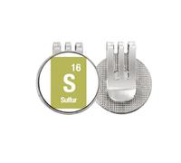no/no S Sulfur Checal Element Science Golf Ball Marker Hat Cap Clip Enamel Magnetic
