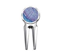 no/no Science Blue Cell Pattern Golf Divot Tool Golf Ball Marker Repair Tool