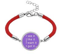 no/no See Like Want Got Art Deco Fashion Lucky Red String Bracelet Rope Bracelet Handmade