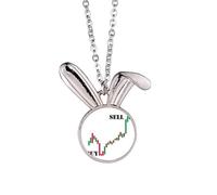 no/no Sell High Buy Low Red Art Deco Fashion Rabbit Necklace Pendant Bunny Animal Jewelry Gift