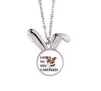 no/no Seriously Listen Dogs Pets People Rabbit Necklace Pendant Bunny Animal Jewelry Gift