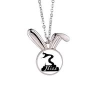 no/no Serpent Ophidian Cruel Hiss Rabbit Necklace Pendant Bunny Animal Jewelry Gift