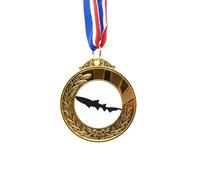 no/no Shark biology fish outline Gold Award Winner Medal First Place Ribbon