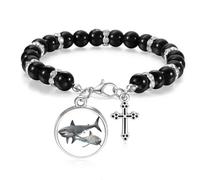 no/no Shark Companion Swimng Combination Beaded Bracelet Boho Jewelry