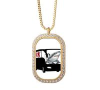 no/no Shark Ocean Bus Art Deco Fashion Necklace Pendant Diamond Crystal Golden Jewelry