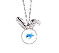 no/no Shark Predators Hunt Art Deco Fashion Rabbit Necklace Pendant Bunny Animal Jewelry Gift
