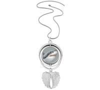 no/no Sharks Roam Ocean Hunt Art Deco Fashion Pendant Angel Wings Rotating Necklace Jewelry