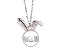 no/no Shenzhen Cities Towns Technology Rabbit Necklace Pendant Bunny Animal Jewelry Gift