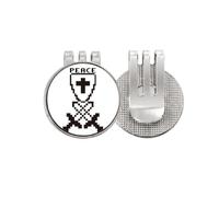 no/no Shield Weapon Peace Golf Ball Marker Hat Cap Clip Enamel Magnetic