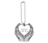 no/no Shinjuku Japaness City Name Red Sun Flag Car Keychain Heart Pendant Ornament Charm