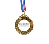no/no Short Phrase Studying Architecture Gold Award Winner Medal First Place Ribbon