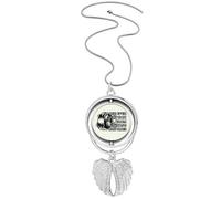 no/no Sick Burning Smoke Tire Art Deco Fashion Pendant Angel Wings Rotating Necklace Jewelry