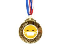 no/no Sick Head Yellow Cute Online Chat Gold Award Winner Medal First Place Ribbon