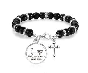 no/no Sign Road Human Indication Beaded Bracelet Boho Jewelry for Men Women