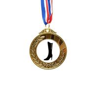 no/no Simple Graphics Black High Boots Outline Gold Award Winner Medal First Place Ribbon
