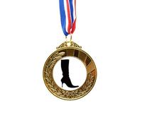 no/no Simple Pattern Black High Boots Outline Gold Award Winner Medal First Place Ribbon