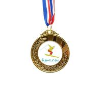 no/no Ski Board Skiing Winter Sport Illustration Gold Award Winner Medal First Place Ribbon