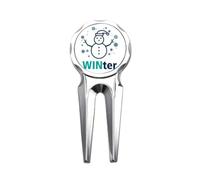 no/no Snow Weather Win Winter Art Deco Fashion Golf Divot Tool Golf Ball Marker Repair Tool