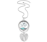 no/no Snow Weather Win Winter Art Deco Fashion Pendant Angel Wings Rotating Necklace Jewelry
