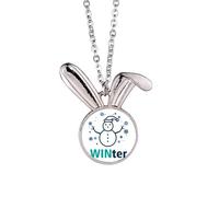 no/no Snow Weather Win Winter Art Deco Fashion Rabbit Necklace Pendant Bunny Animal Jewelry Gift