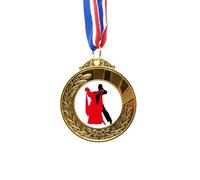 no/no Social Dancing Duet Dance Dancer Gold Award Winner Medal First Place Ribbon