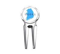 no/no South Korea Map Hello Honorifics Golf Divot Tool Golf Ball Marker Repair Tool