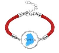 no/no South Korea Map Hello Honorifics Lucky Red String Bracelet Rope Bracelet Handmade