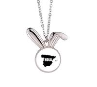 no/no Spain Outline Map Hello Greetings Rabbit Necklace Pendant Bunny Animal Jewelry Gift