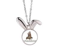 no/no Sparrows Birds Animals Food Insects Rabbit Necklace Pendant Bunny Animal Jewelry Gift