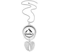 no/no Sparrows Birds Animals Food Mother Child Pendant Angel Wings Rotating Necklace Jewelry