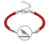 no/no Sparrows Birds Food Watch Lucky Red String Bracelet Rope Bracelet Handmade