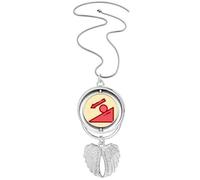 no/no Sphere Bevel Creep Down Dynacs Pendant Angel Wings Rotating Necklace Jewelry