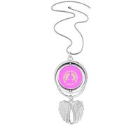 no/no Spirituality Awakening Sublimation Devotion Pendant Angel Wings Rotating Necklace Jewelry