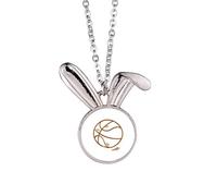 no/no Sports Basketball Chasing Delivery Rabbit Necklace Pendant Bunny Animal Jewelry Gift