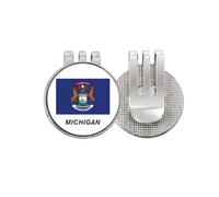 no/no State Flag Outline Michigan Golf Ball Marker Hat Cap Clip Enamel Magnetic