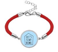 no/no Stay Home Conquer Epidec Situation Lucky Red String Bracelet Rope Bracelet Handmade