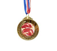 no/no Steak Raw Meat Food Texture Gold Award Winner Medal First Place Ribbon