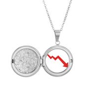 no/no Stock Securities Bear Market Down Early Warning Locket Necklace Hold Picture Jewelry Birthday Gift