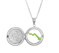 no/no Stock Securities Bear Market Down Early Warning Locket Necklace Hold Picture Jewelry Birthday Gift