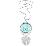 no/no Storytelling Stories Cheval Pendant Angel Wings Rotating Necklace Jewelry