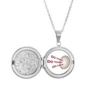 no/no Strive Beautiful Goals Art Deco Fashion Locket Necklace Hold Picture Jewelry Birthday Gift