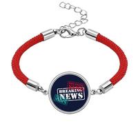 no/no Sudden News Message Art Deco Fashion Lucky Red String Bracelet Rope Bracelet Handmade