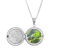 no/no Summer Lotus Pond Root Art Deco Fashion Locket Necklace Hold Picture Jewelry Birthday Gift