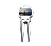 no/no Sunset Beach Photography Art Deco Fashion Golf Divot Tool Golf Ball Marker Repair Tool