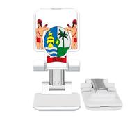 no/no Suriname South Ameica National Emblem Adjustable Cell Phone Stand Desk Foldable