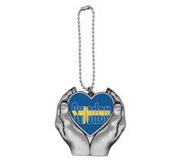 no/no Sweden Country Flag Name Art Deco Fashion Car Keychain Heart Pendant Ornament Charm