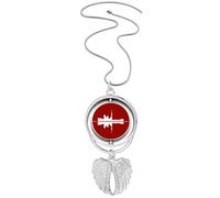 no/no Symbolic Reflections Urban Landscape Architectural Signs Pendant Angel Wings Rotating Necklace Jewelry