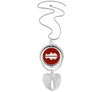 no/no Symbolic Tradition Urban Landscape Architectural Signs Pendant Angel Wings Rotating Necklace Jewelry